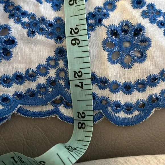 Belle Kim Gravel Floral Embroidered Eyelet Ruffled Neck Blouse size xl - Picture 11 of 16